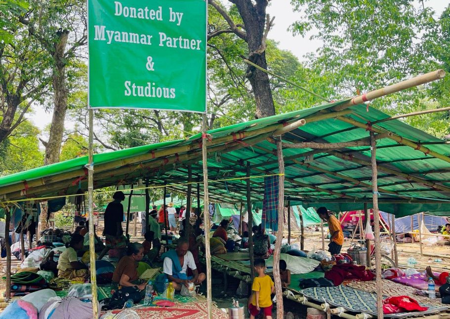 Myanmar-Partner: Zeltaufbau in Mandalay PDO